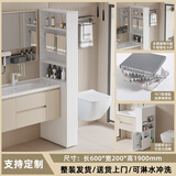 全铝合金半墙隔断柜卫生间干湿分离洗漱台马桶侧高蜂窝铝浴室边柜 E款【60*20*190cm】
