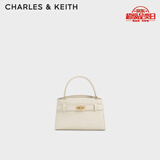 CHARLES&KEITH鳄鱼纹凯莉包手提斜挎婚包包女包生日礼物七夕礼物CK2-50270880-1 Ivory象牙色 S