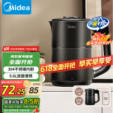 美的（Midea）电水壶电热水壶便携烧水壶 旅行迷你小型0.6L 304不锈钢开水壶轻音煮水自动断电烧水壶06M102