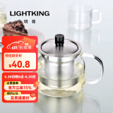 明尊（LIGHTKING）耐热玻璃茶壶 大容量花茶壶茶水壶304不锈钢过滤内胆泡茶壶 S'043/450ml