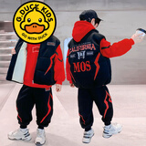 G.DUCKKIDS品牌童装男童冬装加绒套装中大童冬款卫衣三件套新款儿童加厚马甲 红色马甲三件套 加绒 130