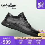 金利来（goldlion）男鞋男士休闲鞋时尚舒适耐磨休闲皮鞋50623011401A-黑色-37码