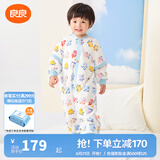 良良（liangliang）婴儿睡袋夏季空调房防踢被宝宝纯棉可拆袖儿童睡袋 拼图蓝·秋冬款【适合15-20℃】 M（建议身高70-85cm）