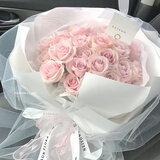 艾斯维娜鲜花速递11朵玫瑰花束送女友生日礼物全国同城配送 33朵粉红雪山玫瑰花束