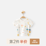乖奇熊 夏季薄款男女宝宝衣服婴儿T恤衫婴童幼儿短袖上衣夏装 小熊去旅行（后背网眼款） 90