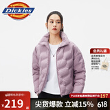 dickies羽绒服 全身压印印花羽绒服 保暖外套上衣DK010807 藕紫色 XL 充绒量:180g