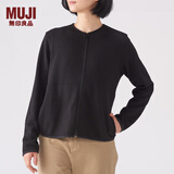 无印良品 MUJI 女式 针织抓绒 拉链开衫 W8AB231 黑色 S