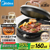 美的（Midea）电饼铛家用双面加热煎烤机烙饼锅电煎饼锅34大口径加大加深烤盘 温度可调烤肉早餐机电饼档JKE3475