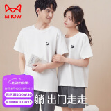 猫人女士睡衣女夏季棉薄款短袖情侣睡衣家居服套装女