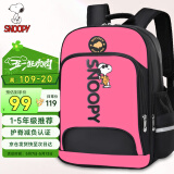 史努比（SNOOPY）儿童书包 男女孩小学生1-3年级轻便卡通高年级双肩背包 玫红
