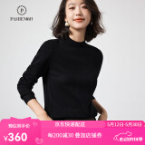 帕什【24新款新色】半高领羊绒衫女100山羊绒百搭针织打底毛衣女ps-02 经典黑 XL (120-135斤)