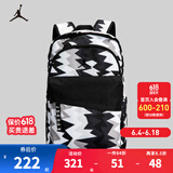 NIKE JORDAN 耐克AJ双肩背包大学生电脑包男女大容量书包 黑色/棉花糖 8/20(49x30x17cm)