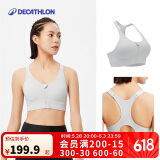 迪卡侬（DECATHLON）运动文胸高支撑舒适透气瑜伽运动背心烟灰色XL-5118377