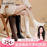 达芙妮（DAPHNE）靴子女长筒靴女2022秋冬新品经典骑士靴女加绒高筒靴女靴 棕色【加绒】 38
