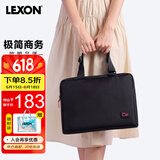 乐上（LEXON）单肩包女手提电脑包13.3英寸内胆包时尚斜挎包轻便商务公文包黑色
