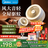 华凌美的【驱蚊纳凉】空气循环2025新款交流定频语音智能遥控电风扇家用大风量落地扇桌面台式 FGA24SD