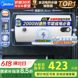美的（Midea）储水式电热水器防漏电加长防电墙3.5倍增容2000W速热节能省电小体积出租屋洗澡必备 15A3 40L 2000W 1-2人洗【防电墙】 电热水器