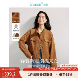 茵曼（INMAN）春季外套女装2025新款复古麂皮绒休闲高级宽松长袖小个子夹克上衣 咖啡色 M