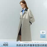 范思蓝恩超好看气质撞色领韩系休闲风衣外套女春秋季中长款3288 卡其色（短款） S