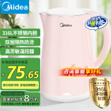 美的（Midea）煮水壶电热水壶烧水壶家用 食品级316不锈钢 1500W快速加热 自动断电1.7升容量MK-HJ1705-PRO