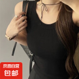 【遮副乳】吊带背心薄款螺纹宽肩带背心防走光打底显瘦美背上衣女 黑色【992】 3XL 建议【140-155斤】