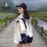 啄木鸟冲锋衣男女秋冬季夹克外套三合一可拆卸加厚登山服情侣款休闲上衣 LSM-象牙白【单衣春秋款】 男女款 L 【88-110斤】