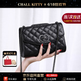 CHALL KITTY官网CK轻奢包包女包真皮链条斜挎单肩包生日礼物高级感送女友老婆 CK女包【黑色】情人节实用高级感
