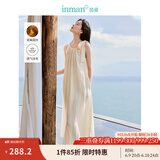 茵曼（INMAN）清麻系列亚麻法式挂脖连衣裙2025夏女装新品无袖气质高级长裙子 古杏色 M