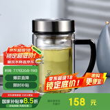 希诺双层玻璃杯男家用商务办公水杯带手柄泡茶杯子XN-9320 290mL