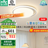 雷士（NVC） led吸顶灯书房主卧次卧室灯温馨浪漫灯具铁艺灯具北欧后现代灯饰 54W 15㎡内适用 1896lm 智控圆灯白