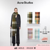 Acne Studios男女同款 格纹流苏彩虹Vally围巾羊毛披肩CA0084 灰褐色/绿色/黑色 均码