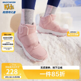 Skechers斯凯奇儿童棉鞋冬季时尚女童皮鞋短靴加绒保暖雪地靴8701648L