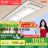 恋晴超薄电动晾衣架隐形自动升降阳台照明遥控嵌入隐藏式智能晾晒衣机 语音款9312B-S 雅士白伸缩杆