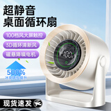 慕向小风扇学生宿舍桌面电风扇空气循环扇空调小型床上家用扇制冷静音办公桌面小风扇充电式便携长续航 【杏白色|插电款】100档超大风 | 静音无声