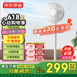 京东京造七叶轻音家用柔风落地扇 直流变频大广角大风量远风距3D摆头 台地两用 云舒Pro