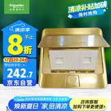 施耐德电气 弹出阻尼式双联六类电脑地插（不含底盒）铜质光面E226RJ6_2_BAS