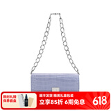 A.Cloud复古鳄鱼纹牛皮书本锁链条单肩斜跨女腋下包 送女友母亲节礼物 紫色鳄鱼纹