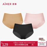 爱慕爱慕【3件包】KiKi裤轻薄净痕爽滑锦纶触感女士中腰三角裤 