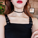 网红潮人同款黑色项圈短款脖子饰品项链女脖颈锁骨链颈带颈链配饰 热巴同款（银色）项链