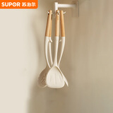 苏泊尔SUPOR 铲勺99.9%抗菌不粘锅专用炒锅煎锅白色硅胶五件套