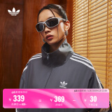 adidas情侣款复古风梭织立领夹克外套男女阿迪达斯官方三叶草 深灰 L