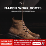 马登马丁靴男工装靴英伦风高帮皮鞋潮男靴子短靴皮靴 黄棕色 38 (240mm)