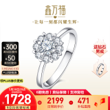 鑫万福 现货钻戒铂金女显钻女人花群镶克拉求婚结婚钻石戒指送女友礼物 【现货】0.8克拉效果共13分
