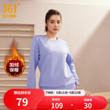 361度运动卫衣男秋冬新款加绒圆领套头运动绒上衣男简约百搭服饰御寒保 【加绒女】苏菲紫【4801D】 L