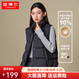 坦博尔女士秋冬羽绒服短款女士马甲背心新标90鸭绒休闲保暖外套TD238006 黑色 L (170)
