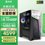 武极 武神i5 13400F/RTX4060显卡电竞游戏台式机固态硬盘组装电脑英特尔Intel主机整机DIY组装机 12400F+RTX4060 丨配置二 单主机