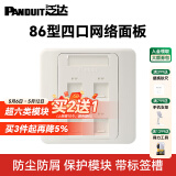 PANDUIT 泛达超五5类超六6a类NK模块非屏蔽RJ45网线模块86型单口双口网络面板千兆万兆 四口网络面板