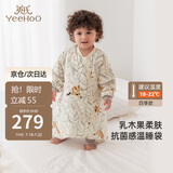 英氏（YEEHOO）婴儿睡袋5A抗菌纯棉宝宝四季通用分腿睡袋防踢被 林里踪迹*M码