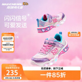 Skechers斯凯奇儿童鞋炫彩闪灯鞋魔术贴运动鞋女童跑步鞋大童灯鞋302313L