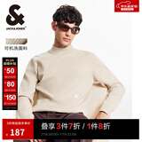 杰克·琼斯（JACK&JONES）男装秋冬男士打底衫百搭简约舒适时尚可机洗针织衫半高领套头毛衣 C11 燕麦色 S (170)